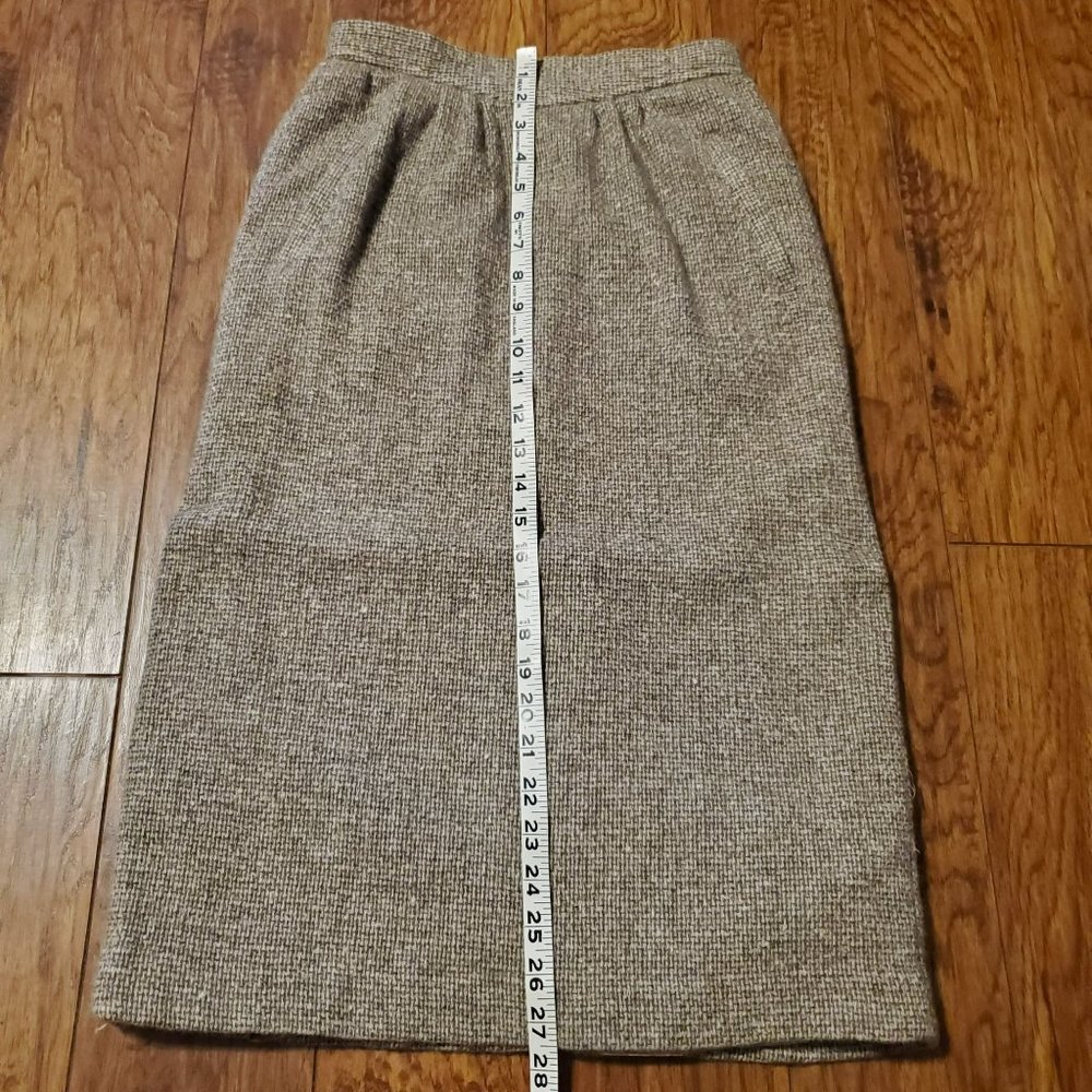 Vintage 70s/80s Patty Woodard Tweed High Waist Midi Pencil Skirt Womens 26 Waist - Picture 6 of 8